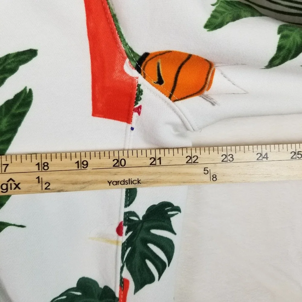 Nike‎ Mens Sportswear Botanical Basketball Plant Print Hoodie White Medium